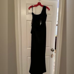 AX Paris One shoulder Black Shimmer Gown